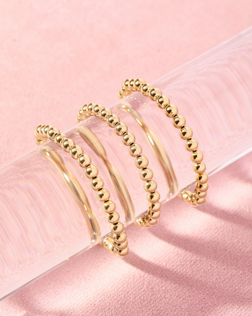 Beaded Blonde- 5MM Gold Beaded Bracelet