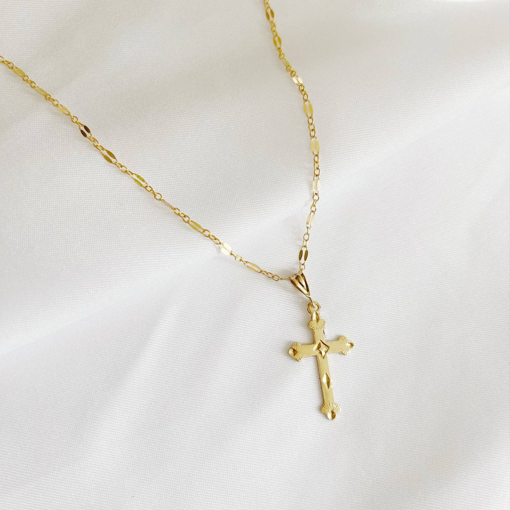 Risen Religious Cross Necklace Gold Filled Sterling Silver: Silver