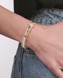 Knot Diamonds Figaro Chain Bracelet