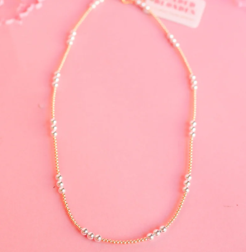Beaded Blonde-ILY Mixed Metal Beaded Necklace