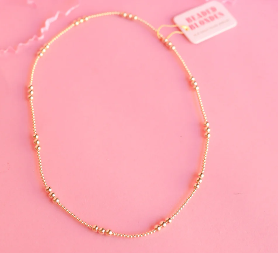 Beaded Blonde-ILY Gold Beaded Necklace