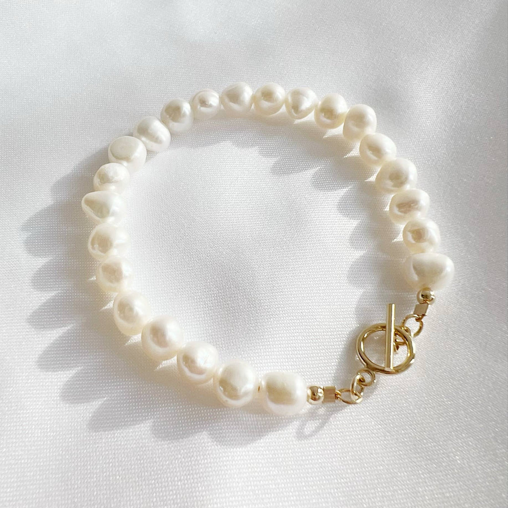 Saltwater Toggle Freshwater Pearl Gold Filled Bracelet