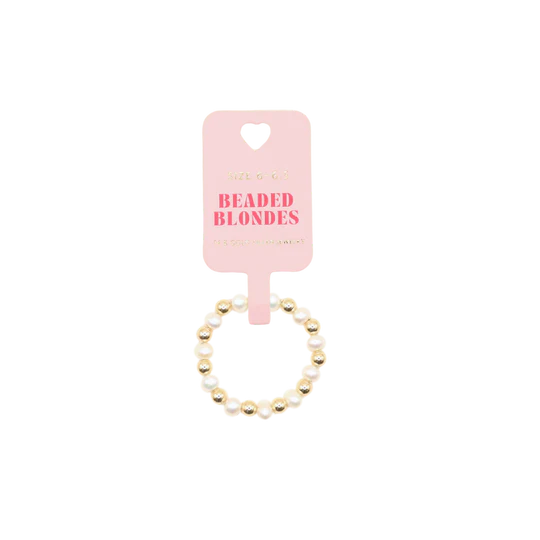 Beaded Blonde- Coastal Pearl Ring