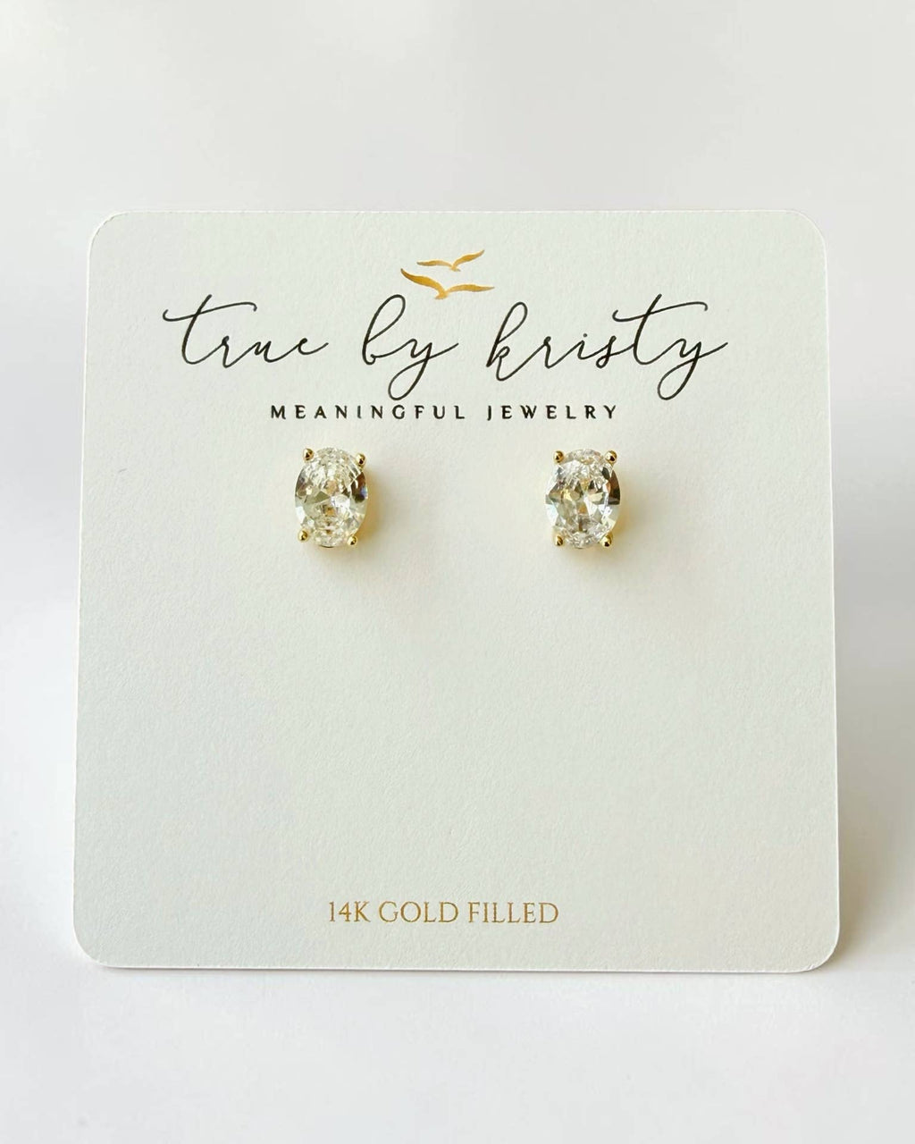 Lucy CZ Diamond Studs Earrings Gold Filled