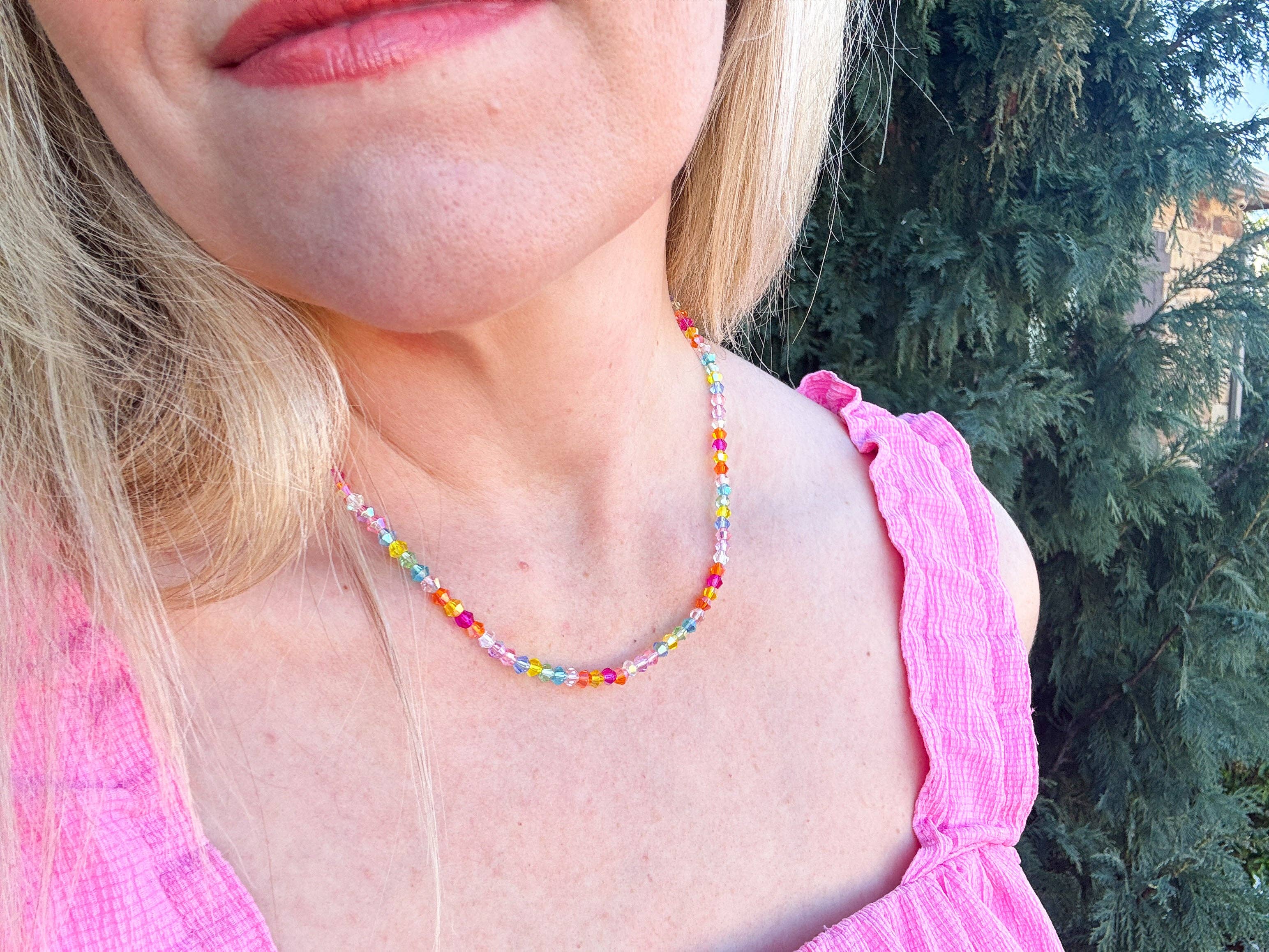Taylor Elliott Designs-Beaded Necklace - Multi-Colored Beads - Chloe
