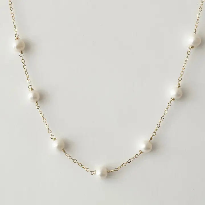 Jeny Baker- Maddy Necklace, Large Pink Pearls