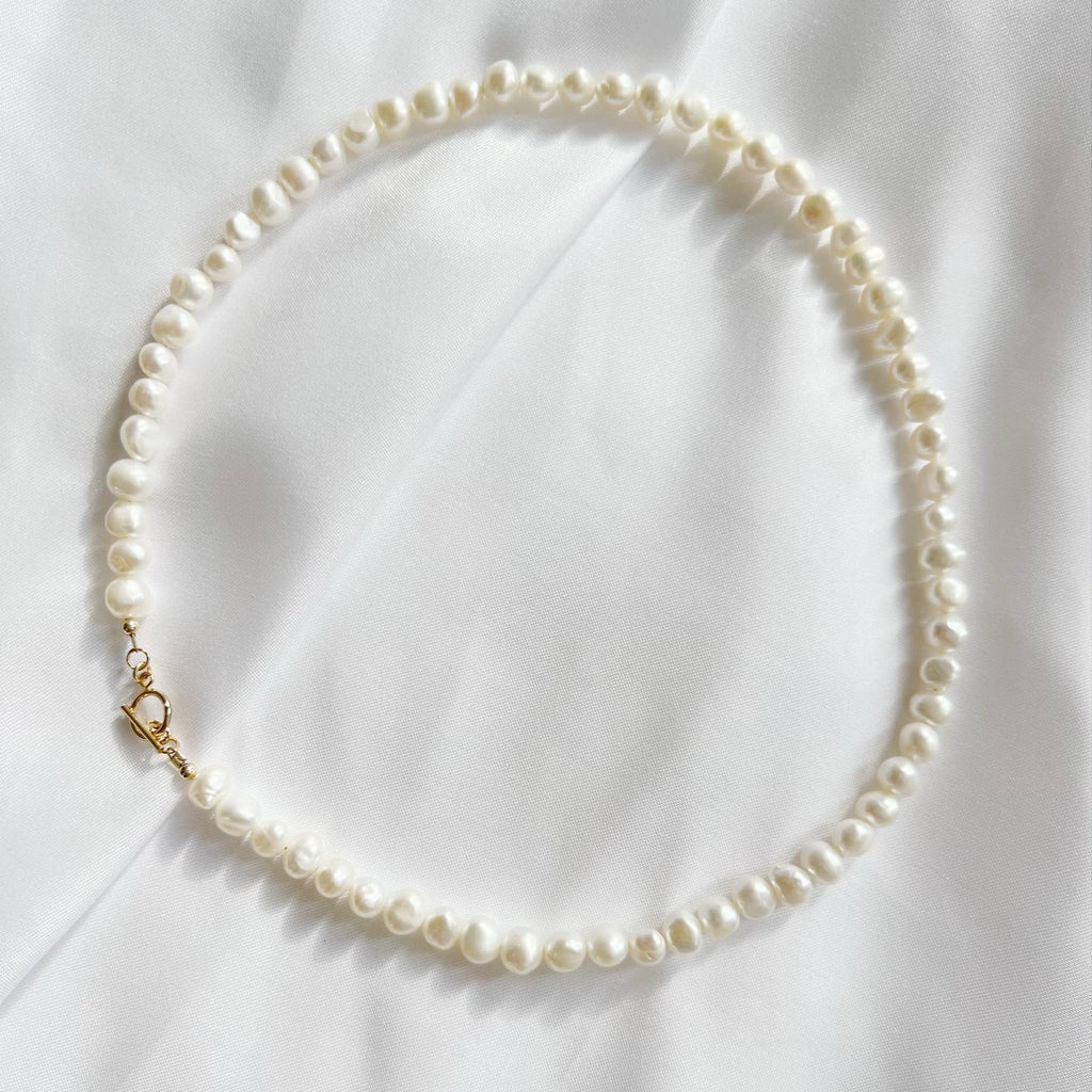 Saltwater Toggle Freshwater Pearl Necklace Gold Filled