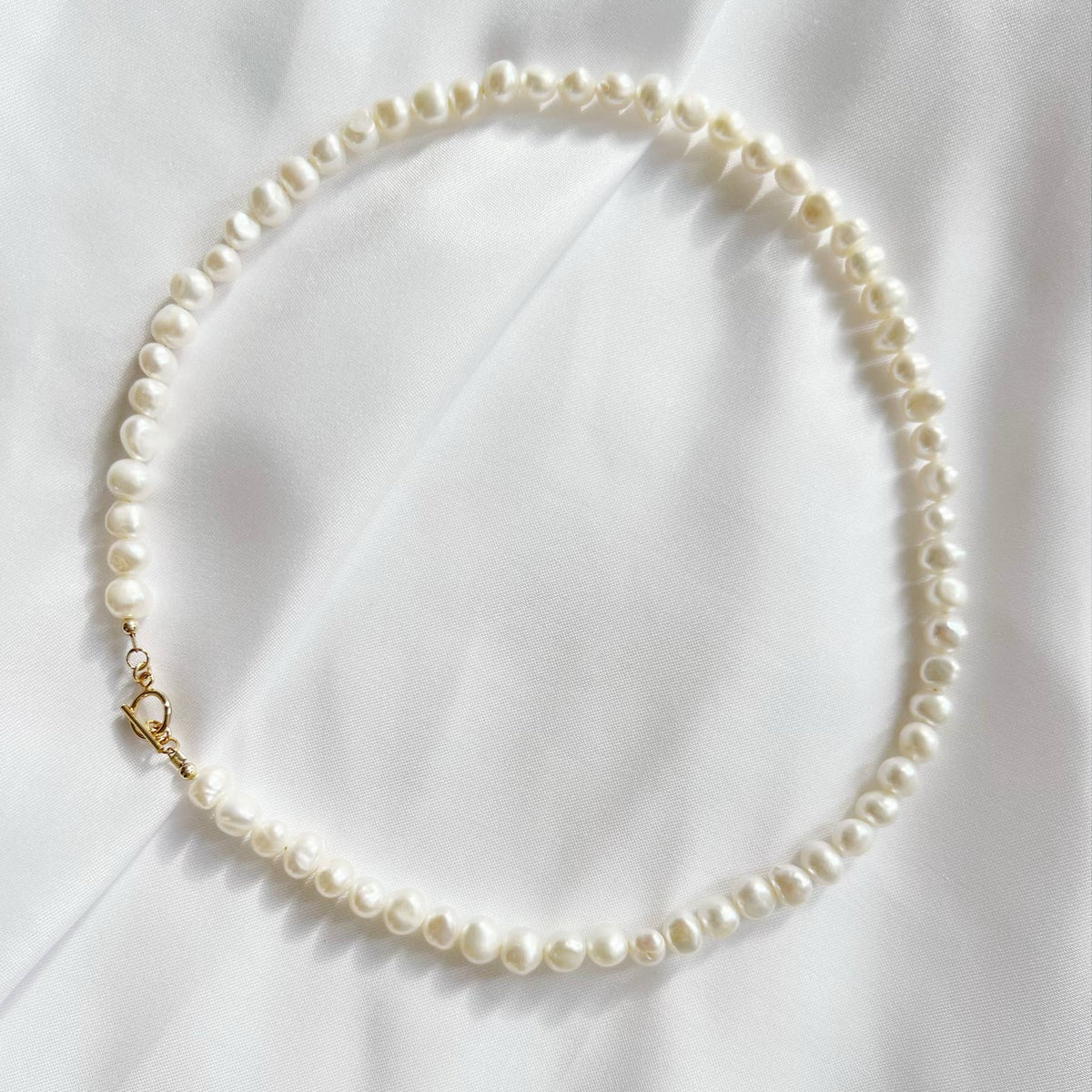 Saltwater Toggle Freshwater Pearl Necklace Gold Filled