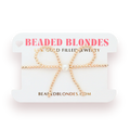 Beaded Blonde-Gold Bow Bracelet