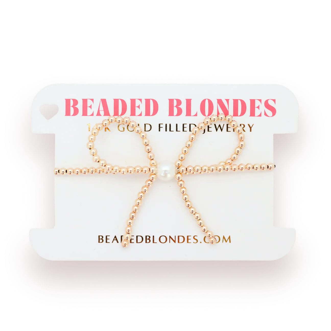 Beaded Blonde-Gold Bow Bracelet
