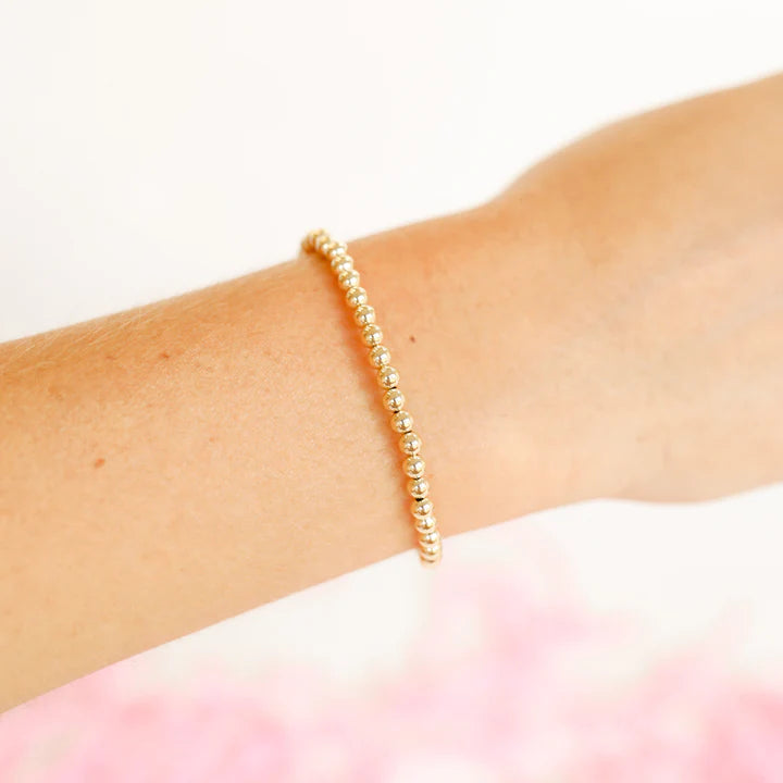 Beaded Blonde Kids-4MM Gold Beaded Bracelet (Kids Size)