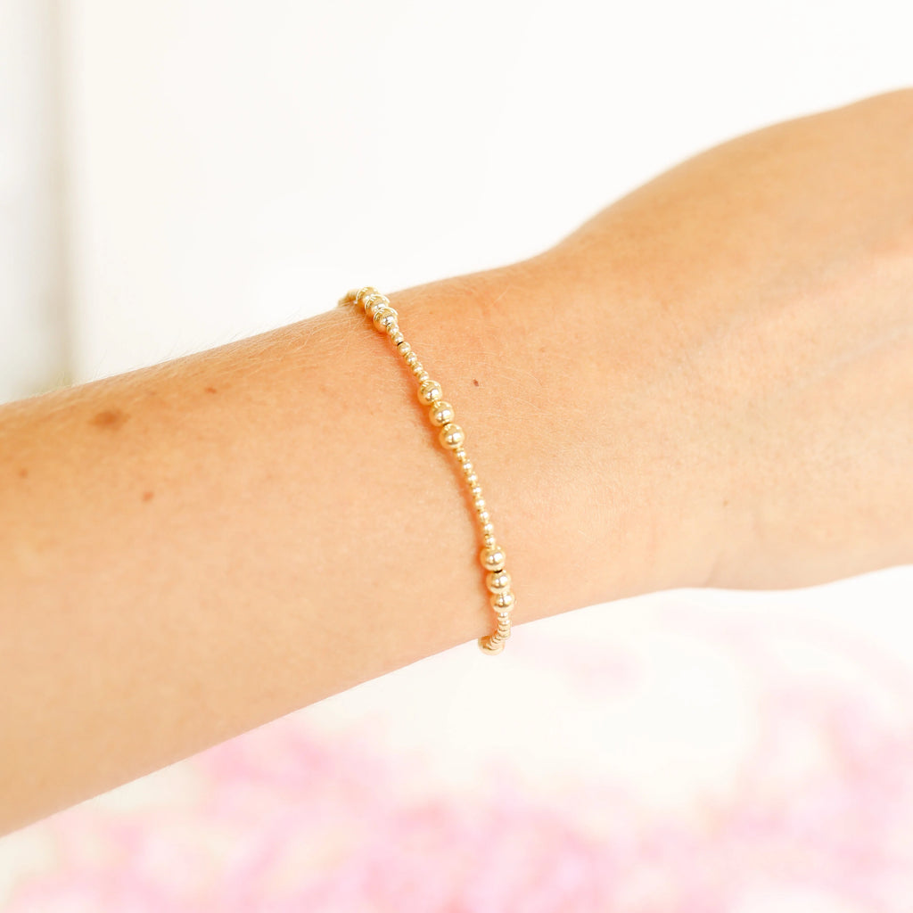 Beaded Blonde Kids-ILY Gold Bracelet (Kids Size)