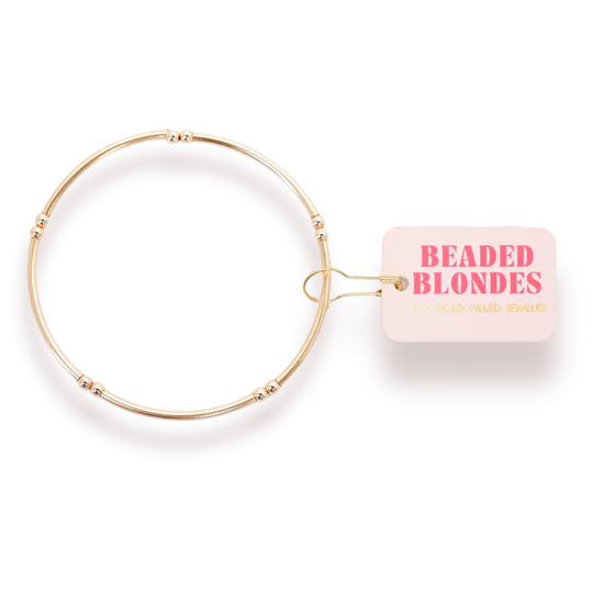 Beaded Blonde- Mollie Bar Bracelet in Gold